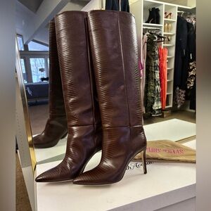 Paris texas 85MM snake embossed stiletto brown